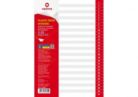 Разделитель листов А4 Optima, пластик, 31 раздел, цифровой O35805