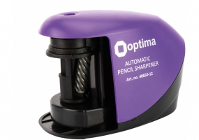 Точилка автоматическая пластиковая на батарейках, фиолетовая OPTIMA O40650-12
