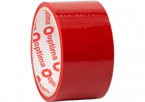 Стрічка клейка пакувальна 48 мм х 30 м Optima, червона O45304-03