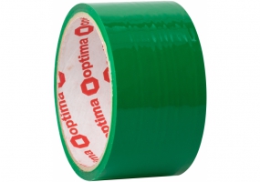 Стрічка клейка пакувальна 48мм х 30м Optima, зелена O45304-04