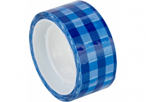 Лента клейкая канцелярская декоративная 18 мм x 10 м Optima, Tartan синяя O45370