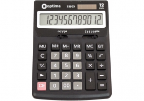 Калькулятор настольный Optima, 12 разрядов, размер 170*122*32 мм O75503
