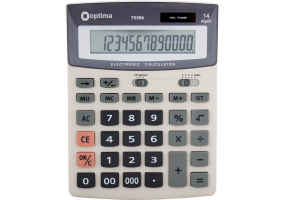 Калькулятор настільний Optima, 14 розрядів, розмір 197*148*49 мм O75506