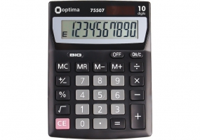 Калькулятор настільний Optima, 10 розрядів, розмір 137*103*32 мм O75507