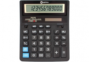 Калькулятор настільний Optima, 12 розрядів, розмір 203*158*30.5 мм O75575