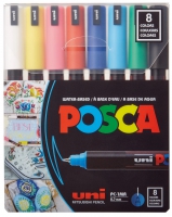 Набір маркерів uni POSCA, 0,7мм, 8 шт Uni PC-1MR 8C