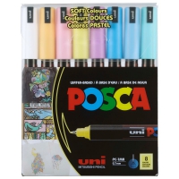 Набір маркерів uni POSCA Soft Color, 0,7мм, 8 шт Uni PC-1MR SOFT COLOR 8C