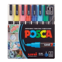 Набір маркерів uni POSCA, 0,9-1,3мм 8 шт Uni PC-3M 8C