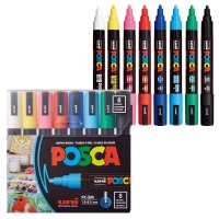 Набір маркерів uni POSCA,1,8-2,5мм, 8 шт Uni PC-5M 8C