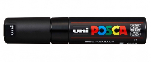 Маркер uni POSCA, 8мм, чорний Uni PC-8K BLACK