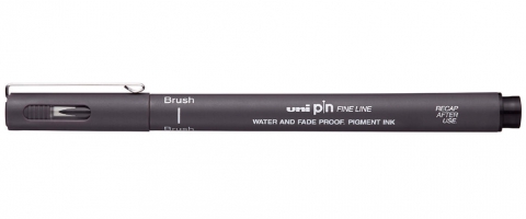 Лайнер браш Uni PIN Brush FINE LINE, темно-сірий PINBR-200(S) DARK GREY