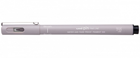 Лайнер браш Uni PIN Brush FINE LINE, світло-сірий PINBR-200(S) LIGHT GREY