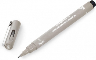 Лайнер браш Uni PIN Brush FINE LINE, світло-сірий PINBR-200(S) LIGHT GREY