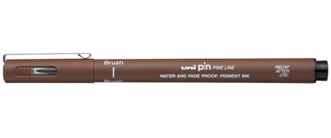 Лайнер браш Uni PIN Brush FINE LINE, сепія PINBR-200(S) SEPIA