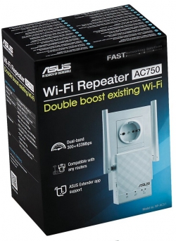 Повторитель Wi-Fi сигнала ASUS RP-AC51 AC750 1xFE LAN ext. ant x2