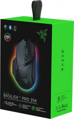 Миша Razer Basilisk V3 Pro 35K, RGB, USB-A/WL/BT, чорний RZ01-05240100-R3G1