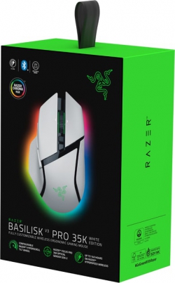 Мышь Razer Basilisk V3 Pro 35K, RGB, USB-A/WL/BT, белый RZ01-05240200-R3G1