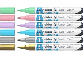 Маркер акриловий для декорат. та художніх робіт SCHNEIDER Paint-it 310 2мм Wallet Set2 6 кольорів S120196