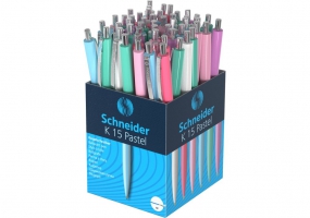 Ручка шариковая автомат. SCHNEIDER K15 PASTEL 0,7 мм. Корпус ассорти, пишет синим S130840