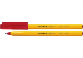 Ручка кулькова SCHNEIDER TOPS 505 F 0,5 мм. Корпус помаранчевий, пише червоним S150502