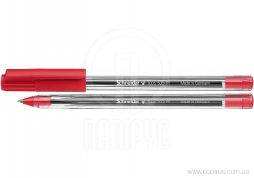 Ручка кулькова SCHNEIDER TOPS 505 М 0,7 мм. Корпус прозорий, пише червоним S150602