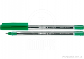 Ручка кулькова SCHNEIDER TOPS 505 М 0,7 мм. Корпус прозорий, пише зеленим S150604