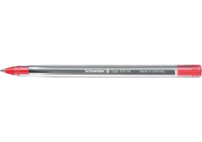 Упаковка 10 шт. кулькових ручок SCHNEIDER TOPS 505 М 0,7 мм. Корпус прозорий, пише червоним S150802