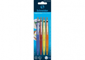 Ручка кулькова автомат. SCHNEIDER K20 ICY 0,7 мм, 4 шт/блістер, пише синім S73200