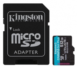 Карта пам'яті Kingston microSD  512GB C10 UHS-I U3 A2 R170/W90MB/s + SD SDCG3/512GB