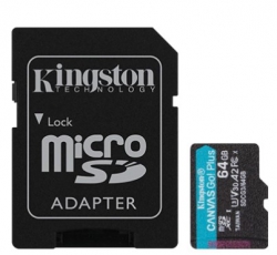 Карта памяти Kingston microSD   64GB C10 UHS-I U3 A2 R170/W70MB/s + SD SDCG3/64GB
