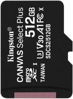 Карта пам'яті Kingston microSD  512GB C10 UHS-I U3 A1 R100/W85MB/s SDCS2/512GBSP