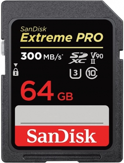 Карта памяти SanDisk SD   64GB C10 UHS-II U3 V90 R300/W260MB/s Extreme Pro SDSDXDK-064G-GN4IN