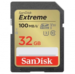 Карта памяти SanDisk SD   32GB C10 UHS-I U3 R100/W60MB/s Extreme V30 SDSDXVT-032G-GNCIN