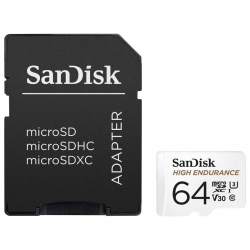 Карта памяти SanDisk microSD   64GB C10 UHS-I U3 V30 R100/W40MB/s High Endurance SDSQQNR-064G-GN6IA