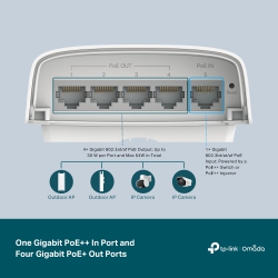 Комутатор TP-LINK SG2008P  4xGE (4xPoE), 64W, 1xGE uplink (1xPoe), WebSmart, outdoor SG2005P-PD