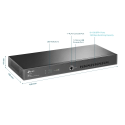 Комутатор TP-LINK SX3008F 8xSFP+, Керований L2