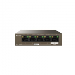 Комутатор TENDA TEG1105PD 5xGE (4xPoE PSE, 1xPoE PD), 30Вт, Некерований