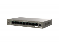 Комутатор TENDA TEG1110PF-8-102W 8xGE PoE, 1xGE, 1xSFP, Некерований