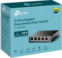 Комутатор TP-LINK TL-SG105MPE 5xGE (4xPoE), 120Вт, WebSmart