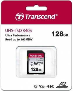 Карта памяти Transcend SD 128GB C10 UHS-I U3 A2 R160/W90MB/s 4K TS128GSDC340S