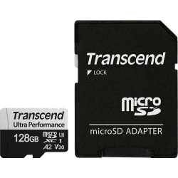 Карта памяти Transcend microSD 128GB C10 UHS-I U3 A2 R160/W125MB/s + SD TS128GUSD340S