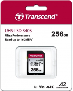 Карта памяти Transcend SD 256GB C10 UHS-I U3 A2 R160/W90MB/s 4K TS256GSDC340S