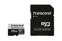 Карта памяти Transcend microSD 256GB C10 UHS-I U3 A2 R160/W125MB/s + SD TS256GUSD340S