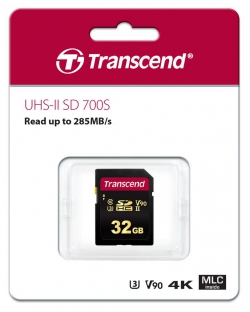 Карта пам'яті Transcend 32GB SDHC C10 UHS-II U3 R285/W180MB/s 4K TS32GSDC700S