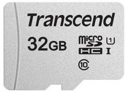 Карта пам'яті Transcend microSD  32GB C10 UHS-I R100/W20MB/s + SD TS32GUSD300S-A