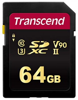 Карта памяти Transcend 64GB SDXC C10 UHS-II U3 R285/W180MB/s 4K TS64GSDC700S