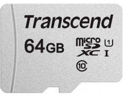 Карта пам'яті Transcend microSD  64GB C10 UHS-I R100/W20MB/s + SD TS64GUSD300S-A