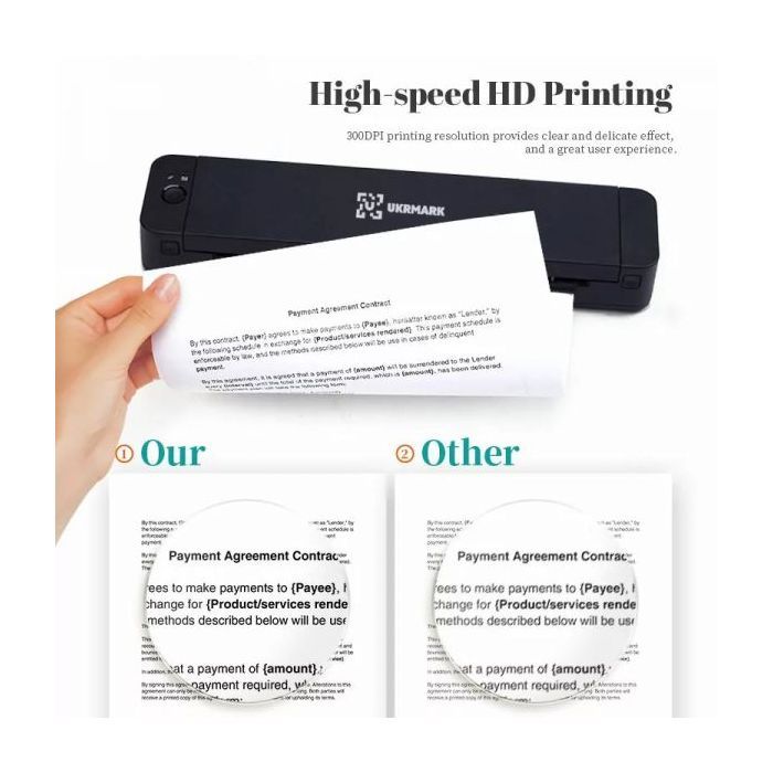 Принтер етикеток UKRMARK P832, A4, 300 dpi, wireless, Bluetooth USB Type-C, black (900347)