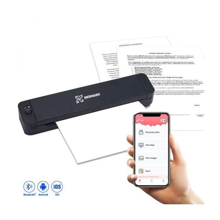 Принтер етикеток UKRMARK P832, A4, 300 dpi, wireless, Bluetooth USB Type-C, black (900347)
