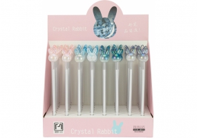 Ручка шариковая гелевая Crystal Rabbit, пишет синим, ассорти MAXI Z19022.
